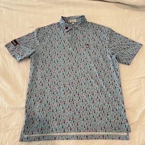 Scotty Cameron Light Blue Bloody Mary Patterned Polo Shirt